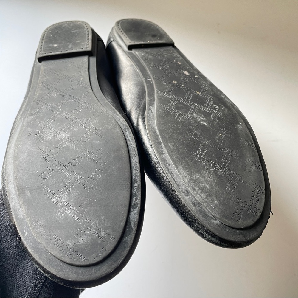 VIONIC Caroll Black Leather Orthotic Ballet Flat Comfort Shoe Professional FLAW - Picture 7 of 13